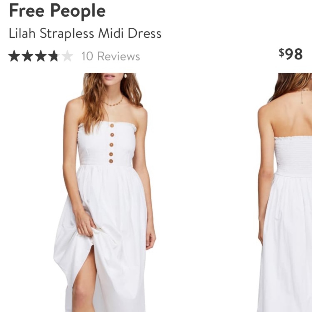 Free people lilah strapless midi dress